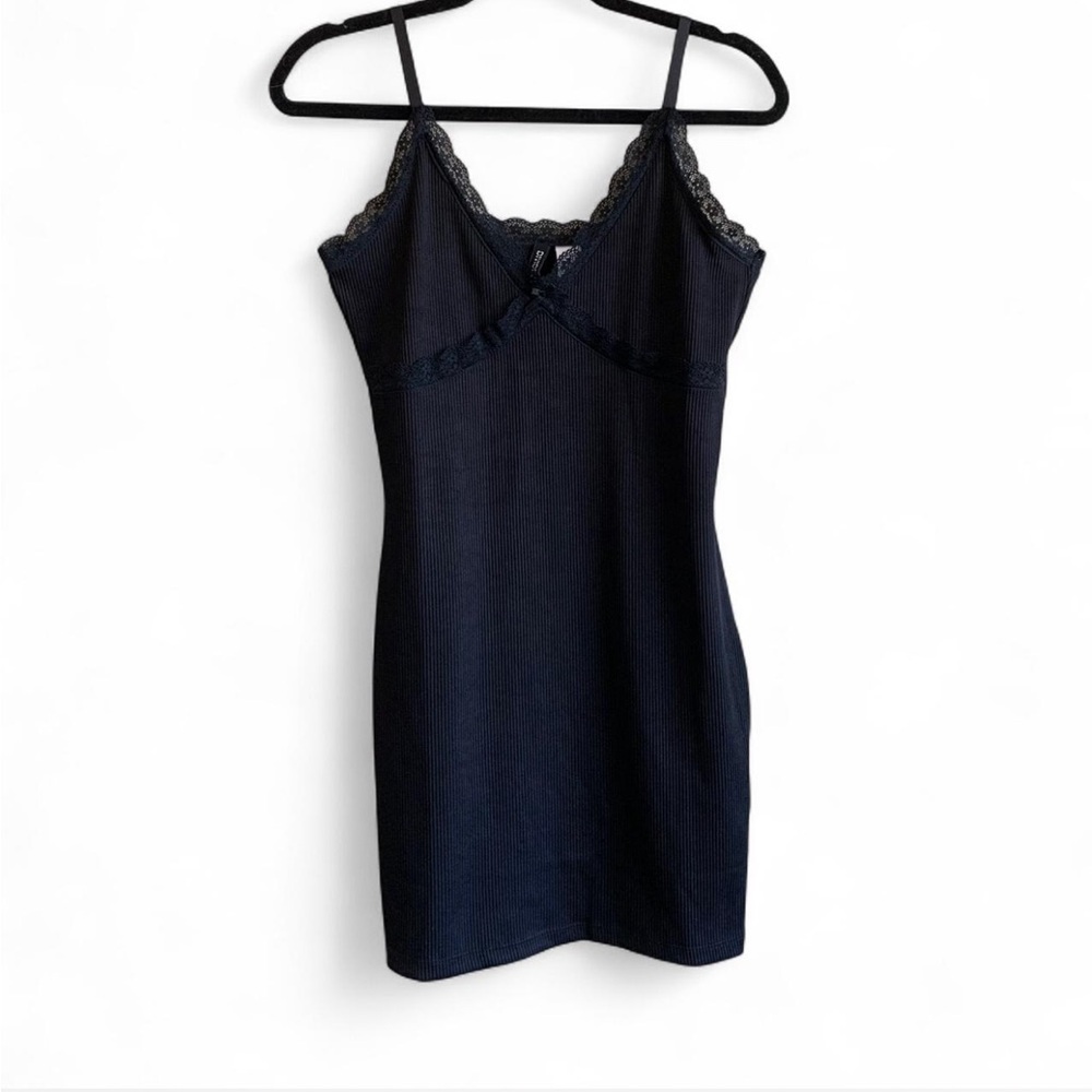 Divided Black Lace Detail Dress Size Medium